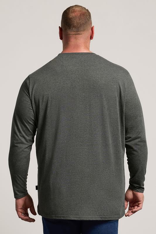 BadRhino Big & Tall Charcoal Grey Extra Long Long Sleeve T-Shirt | BadRhino 2