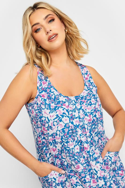 YOURS Plus Size Blue Floral Print Pocket Dress | Yours Clothing 4