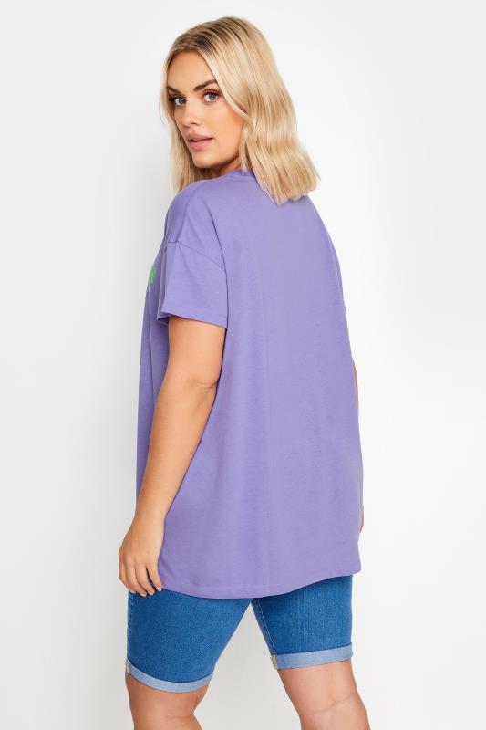 YOURS Plus Size Purple 'Gold Coast' Slogan T-Shirt | Yours Clothing 3