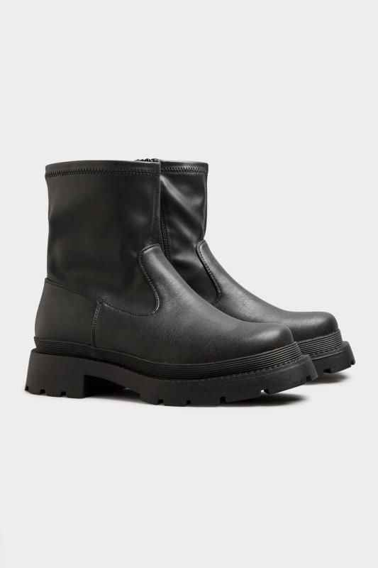 LIMITED COLLECTION Black Chunky Sock Boots In Extra Wide Fit_C.jpg