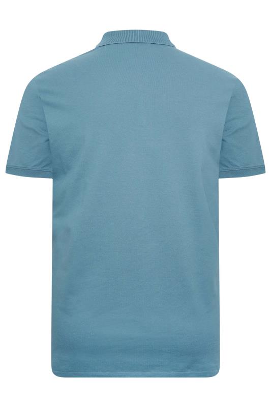 LYLE & SCOTT Big & Tall Mid Blue Logo Polo Shirt | BadRhino 4