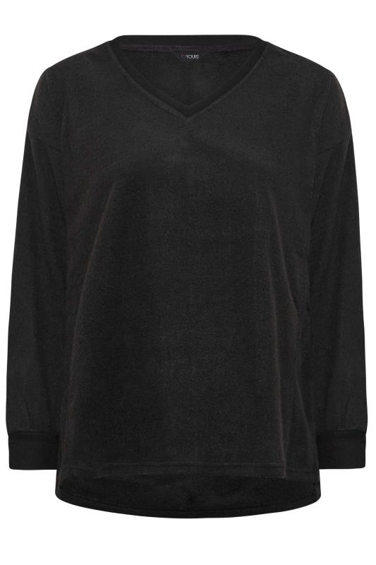 Plus Size Black V-Neck Soft Touch Fleece Sweatshirt | Yours Clothing 6