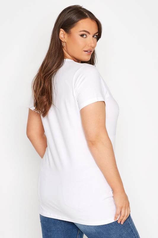 Curve White Longline T-Shirt 3