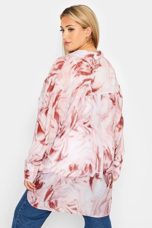 LIMITED COLLECTION Curve Pink Marble Print Oversized Shirt_C.jpg