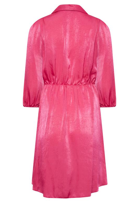 M&Co Pink Satin Wrap Dress | M&Co 8