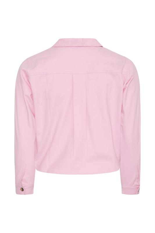 LIMITED COLLECTION Plus Size Pink Cropped Twill Jacket | Yours Clothing 7