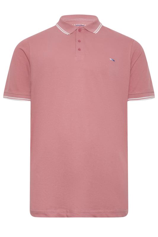 Men's  BadRhino Big & Tall Pink Tipped Polo Shirt