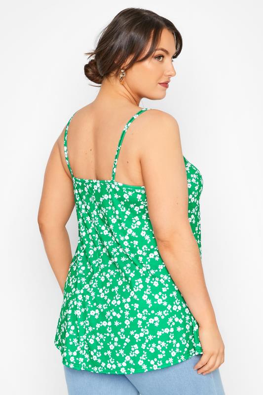 LIMITED COLLECTION Curve Green Floral Print Ruched Swing Cami Top_C.jpg