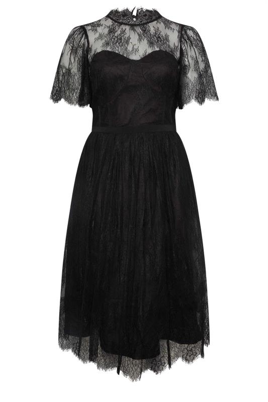 Plus Size  Evans Black Lace Midi Dress