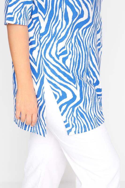 Curve Blue Oversized Zebra Print T-Shirt_D.jpg