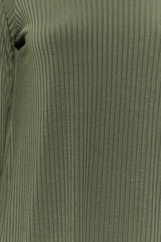 Curve Plus Size Khaki Green Spilt Side Midi Dress | Yours Clothing 5