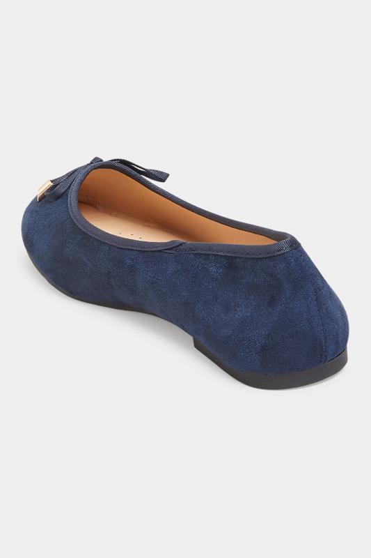 Navy Blue Ballerina Pumps In Wide E Fit & Extra Wide EEE Fit | Yours Clothing 4