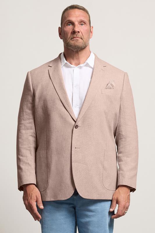 BadRhino Tailoring Big & Tall Rust Orange Linen Blazer | BadRhino 1