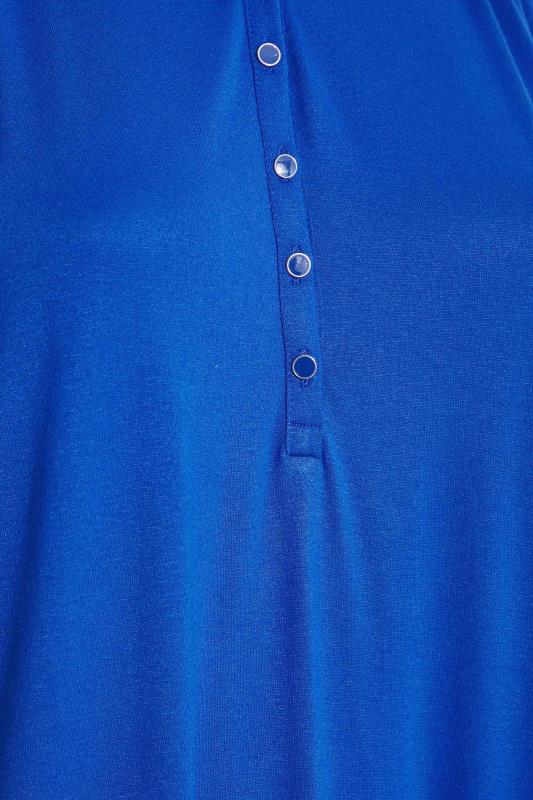 Plus Size Cobalt Blue Lace Insert Button Down Vest Top | Yours Clothing 7