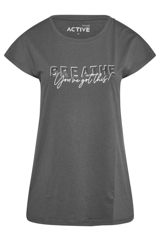 ACTIVE Plus Size Grey Slogan T-Shirt | Yours Clothing 8