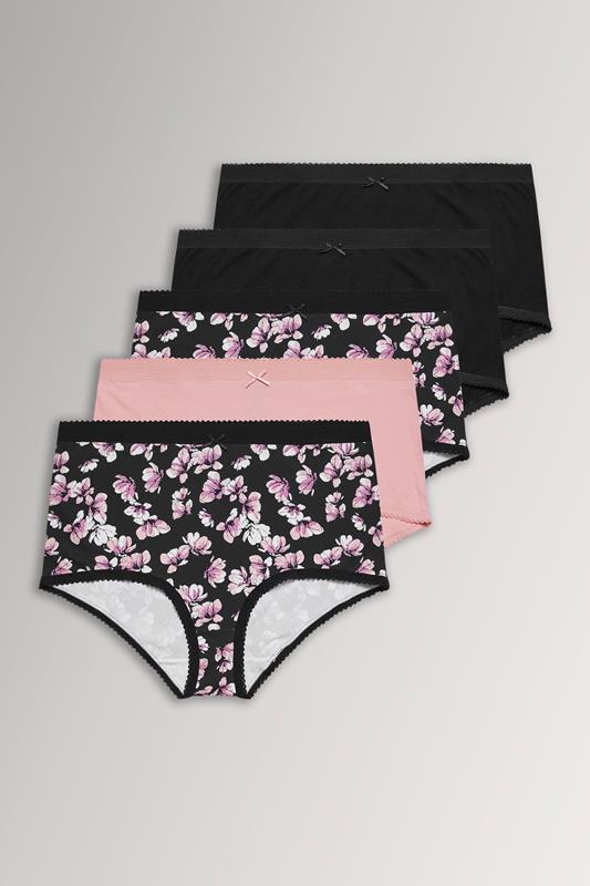  YOURSET 5 PACK Curve Pink Inky Floral Full Briefs