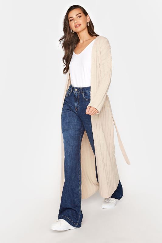 LTS Cream Ribbed Belted Cardigan | Long Tall Sally 2