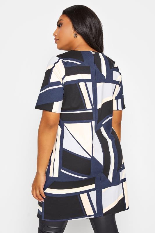 Black & Blue Geometric Print Tunic Dress_C.jpg