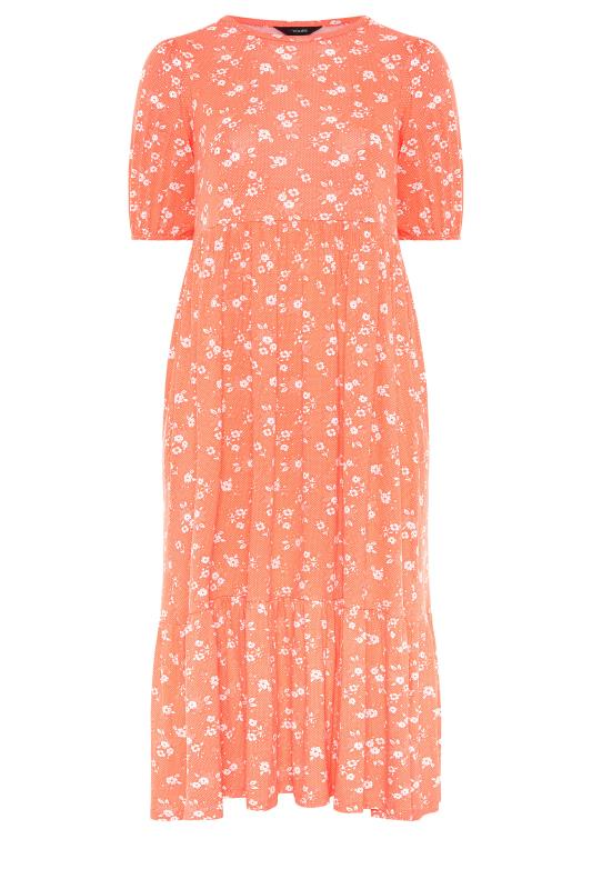 Orange Floral Short Sleeve Maxi Dress_F.jpg