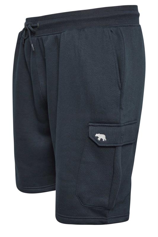 D555 Big & Tall Navy Blue Fleece Cargo Shorts | BadRhino 4
