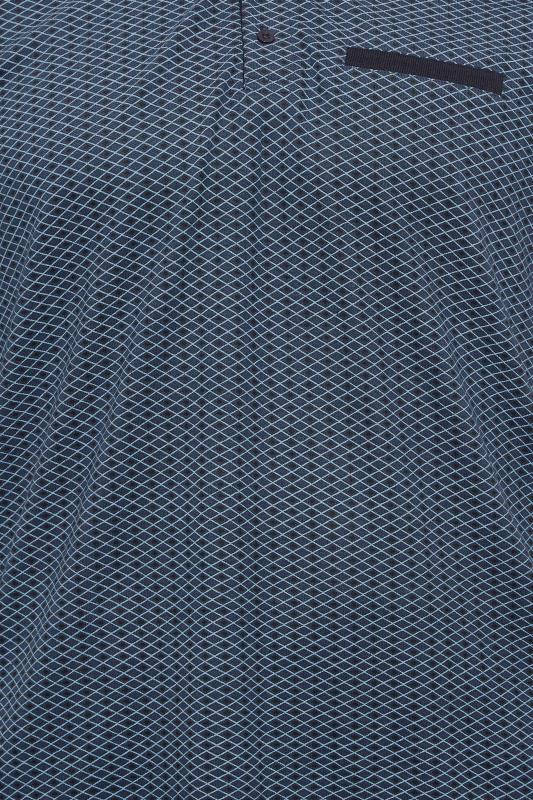 BadRhino Big & Tall Navy Blue Geometric Print Polo Shirt | BadRhino 2