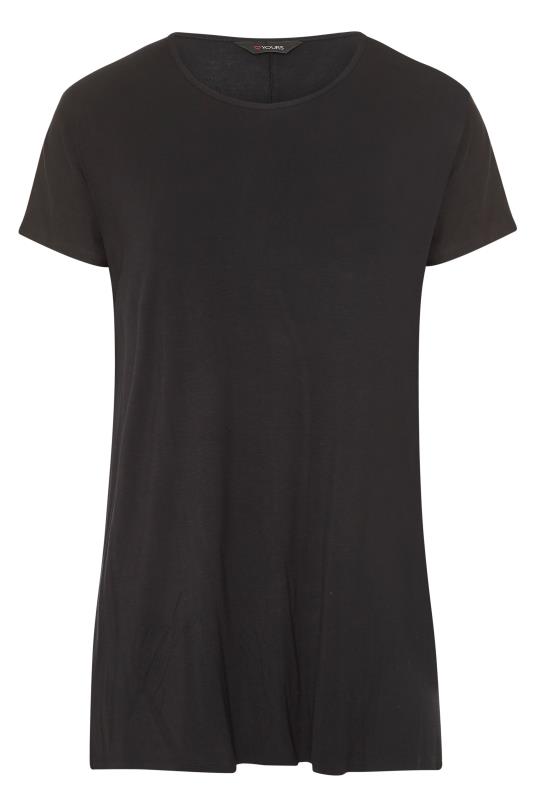 Plus Size Black Grown On Sleeve T-Shirt | Yours Clothing 6