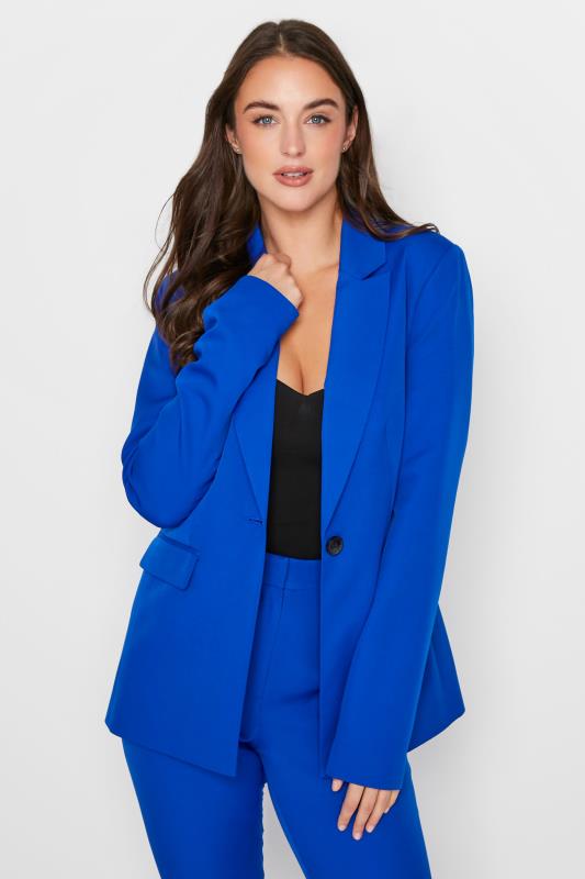 LTS Tall Women's Cobalt Blue Scuba Crepe Blazer | Long Tall Sally  1