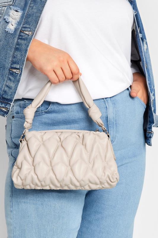  Yours Cream Quilted Knot Strap Bag
