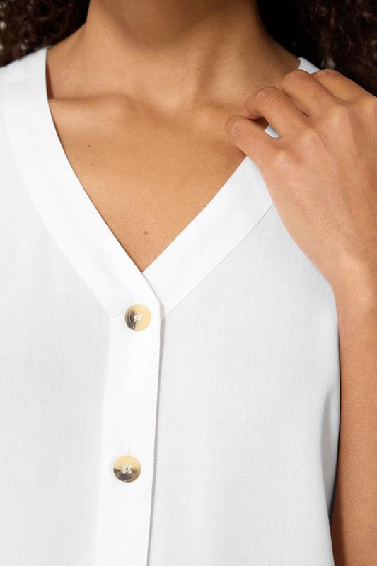 M&Co White Button Front Vest Top | M&Co 4