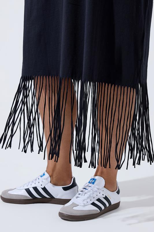 LIMITED COLLECTION Plus Size Black Tassel Beach Dress | Yours Clothing 4