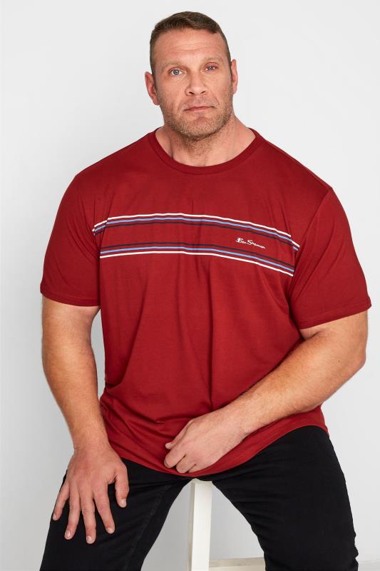 BEN SHERMAN Red Chest Stripe Logo T-Shirt_A.jpg