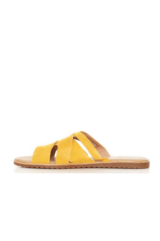 SOREL Yellow Suede Leather Ella Slides | Long Tall Sally