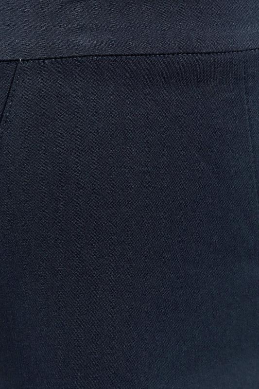 Petite Navy Blue Stretch Bengaline Bootcut Trousers | PixieGirl 3