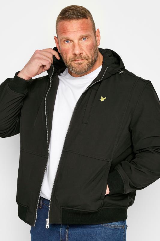 Men's  LYLE & SCOTT Big & Tall Black Hooded Softshell Jacket