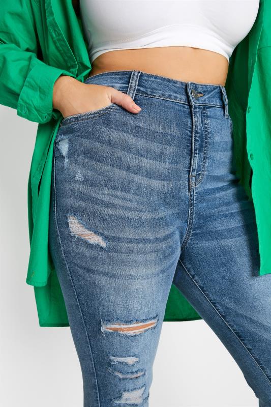 YOURS FOR GOOD Curve Mid Blue Ripped AVA Jeans_C.jpg