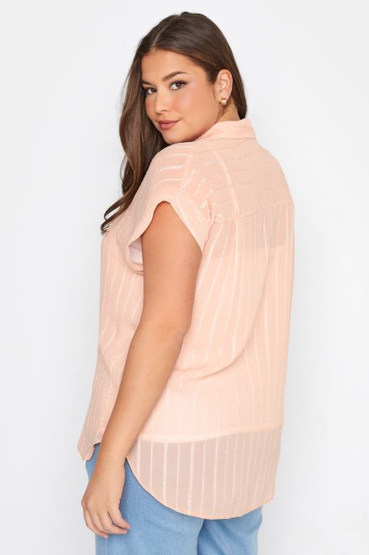 Plus Size Pink Patterned Chiffon Shirt | Yours Clothing 3