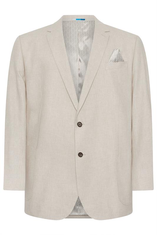 BadRhino Tailoring Big & Tall Oatmeal Brown Linen Suit Jacket | BadRhino 8