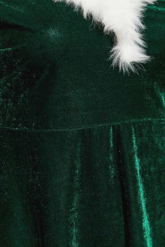 YOURS LONDON Plus Size Green Velvet Santa Christmas Dress | Yours Clothing 7