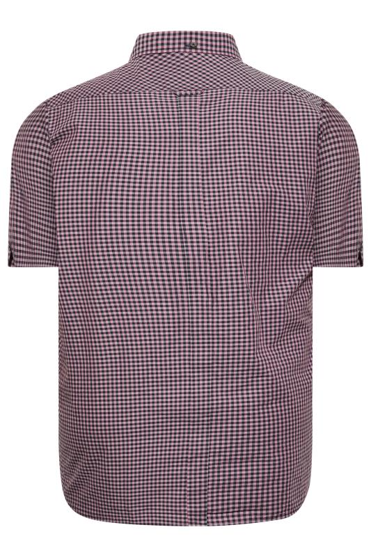 BEN SHERMAN Big & Tall Purple Short Sleeve Check Shirt | BadRhino 4