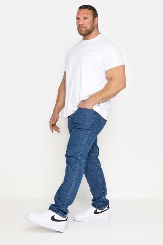 KAM Big & Tall Blue Regular Fit Stretch Jeans_B.jpg