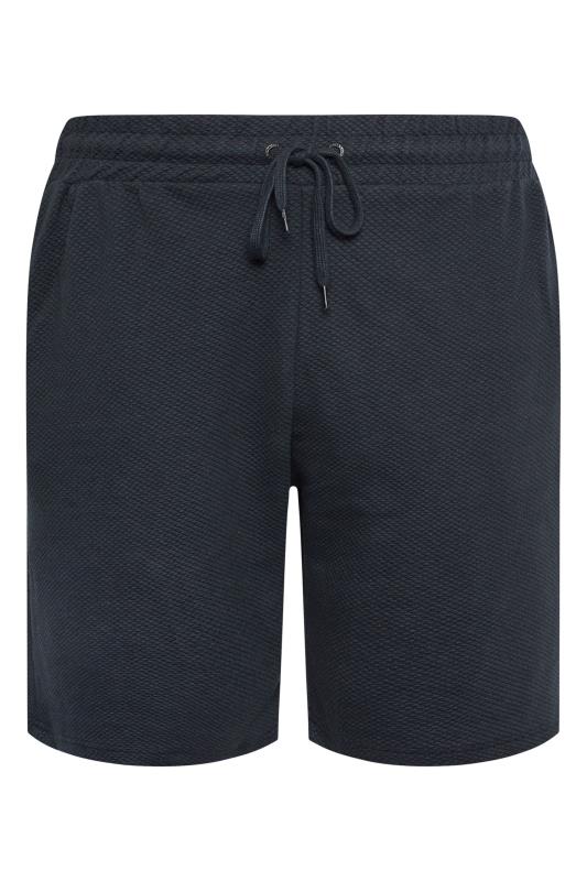 KAM Big & Tall Charcoal Navy Blue Dobby Print Shorts | BadRhino 4
