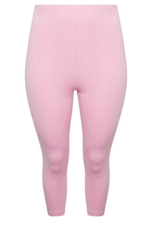 YOURS Plus Size Light Pink Cropped Leggings | Yours Clothing 4