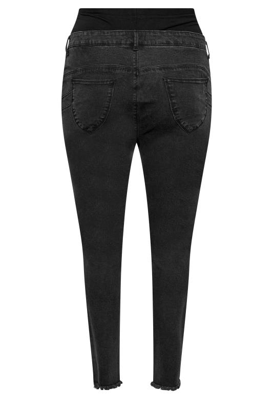 BUMP IT UP MATERNITY Plus Size Washed Black Push Up AVA Jeans | Yours Clothing 5