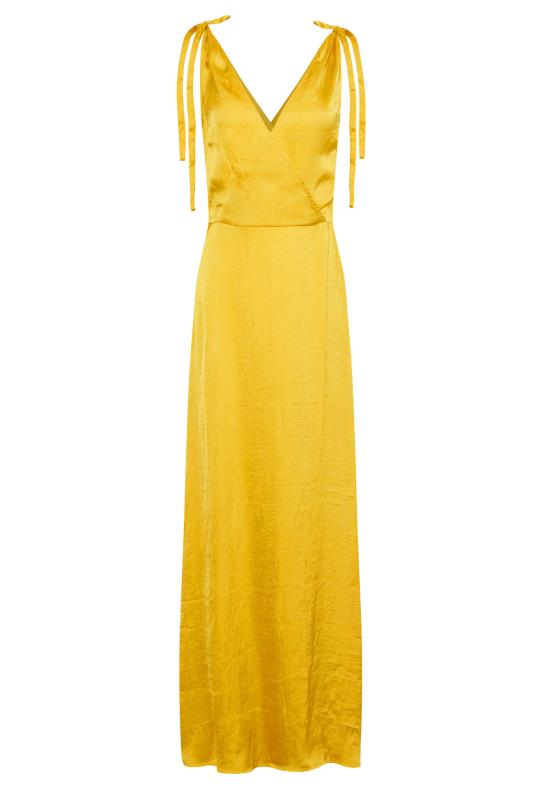 LTS Tall Yellow Satin Maxi Dress 6
