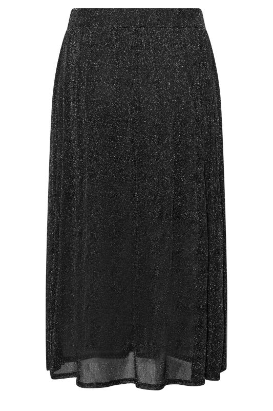 LIMITED COLLECTION Plus Size Black Glitter Midaxi Skirt | Yours Clothing 4