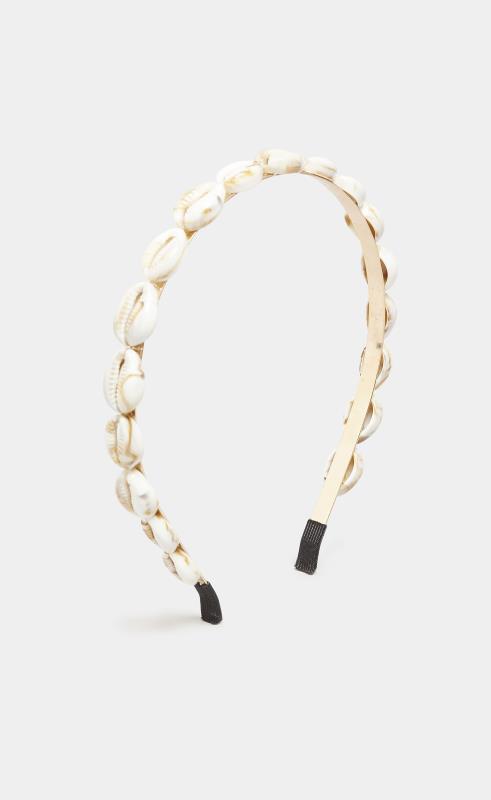 Beige Brown Shell Chain Headband 1