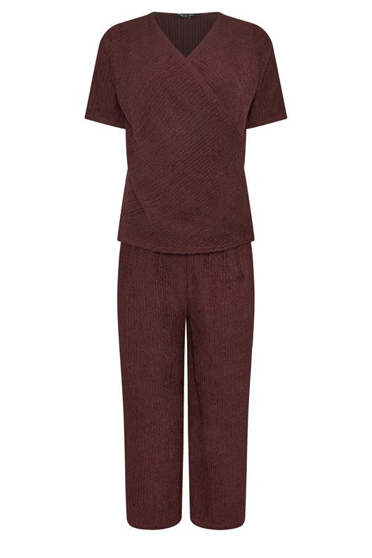 M&Co Rust Brown Textured Top and Trousers Set | M&Co 5