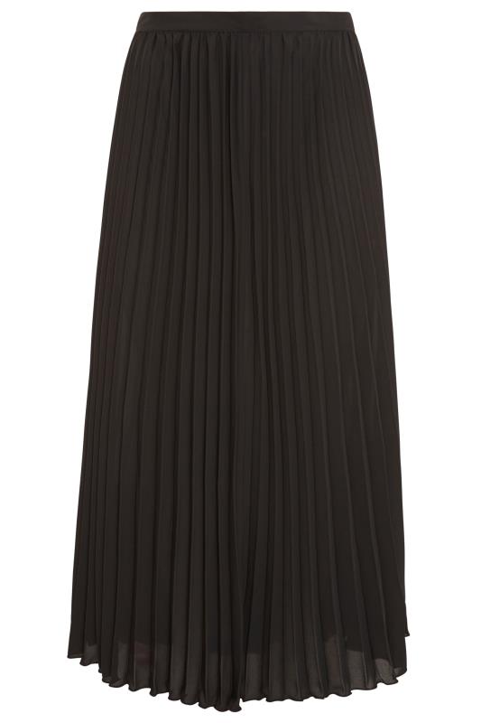 YOURS LONDON Curve Black Chiffon Pleated Maxi Skirt 3