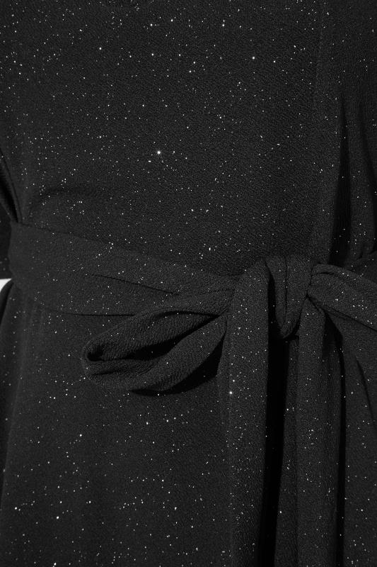 YOURS LONDON Black Notch Neck Glitter Dress_S.jpg