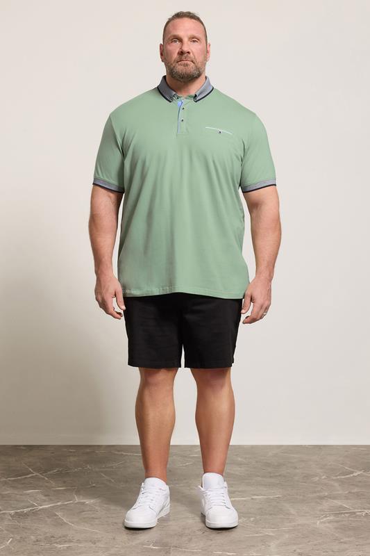 BadRhino Big & Tall Green Chambray Pocket Polo Shirt | BadRhino 2